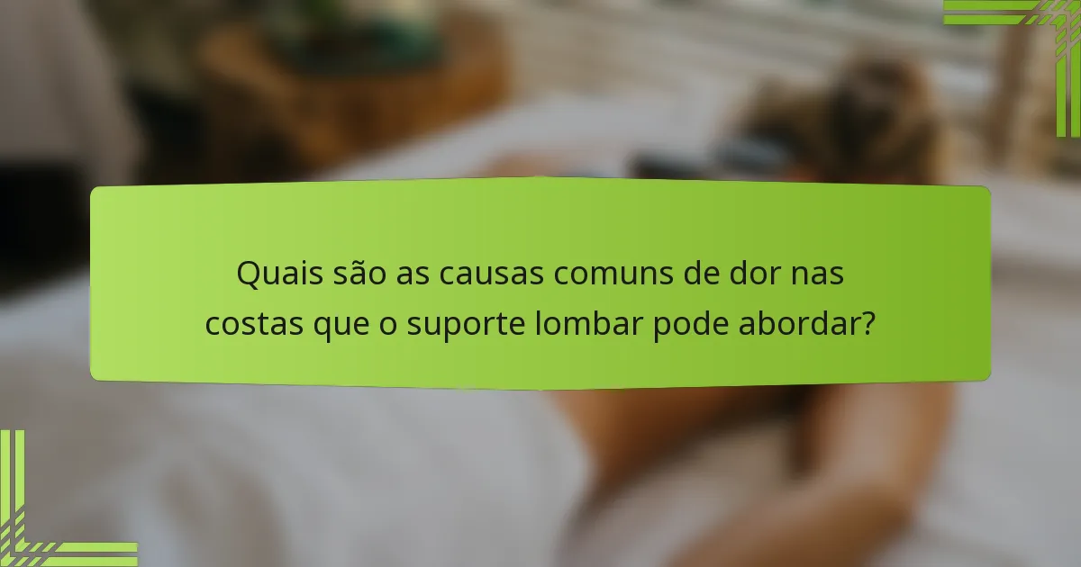Quais são as causas comuns de dor nas costas que o suporte lombar pode abordar?